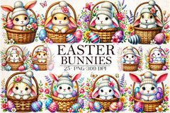 Easter Bunnies Clipart Bundle - CraftNest - Digital Crafting and Art