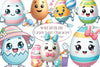 Easter Eggs Character Clipart Bundle