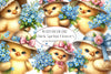 Cute Chick Spring Flowers Clipart Bundle