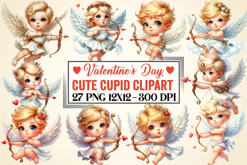 Valentine Cupid Clipart Bundle 1 - CraftNest - Digital Crafting and Art