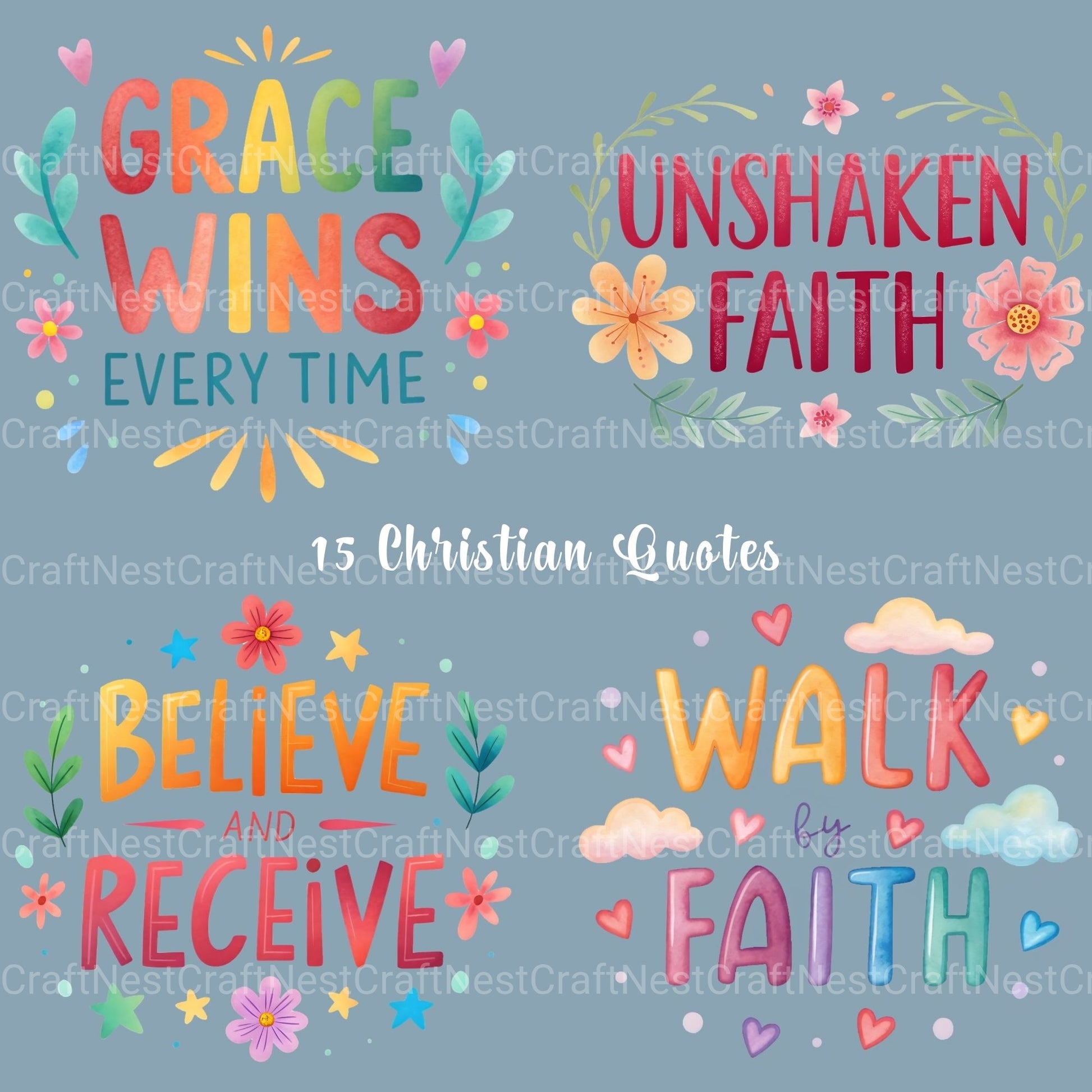 Faith Quotes Clipart Bundle - CraftNest - Digital Crafting and Art