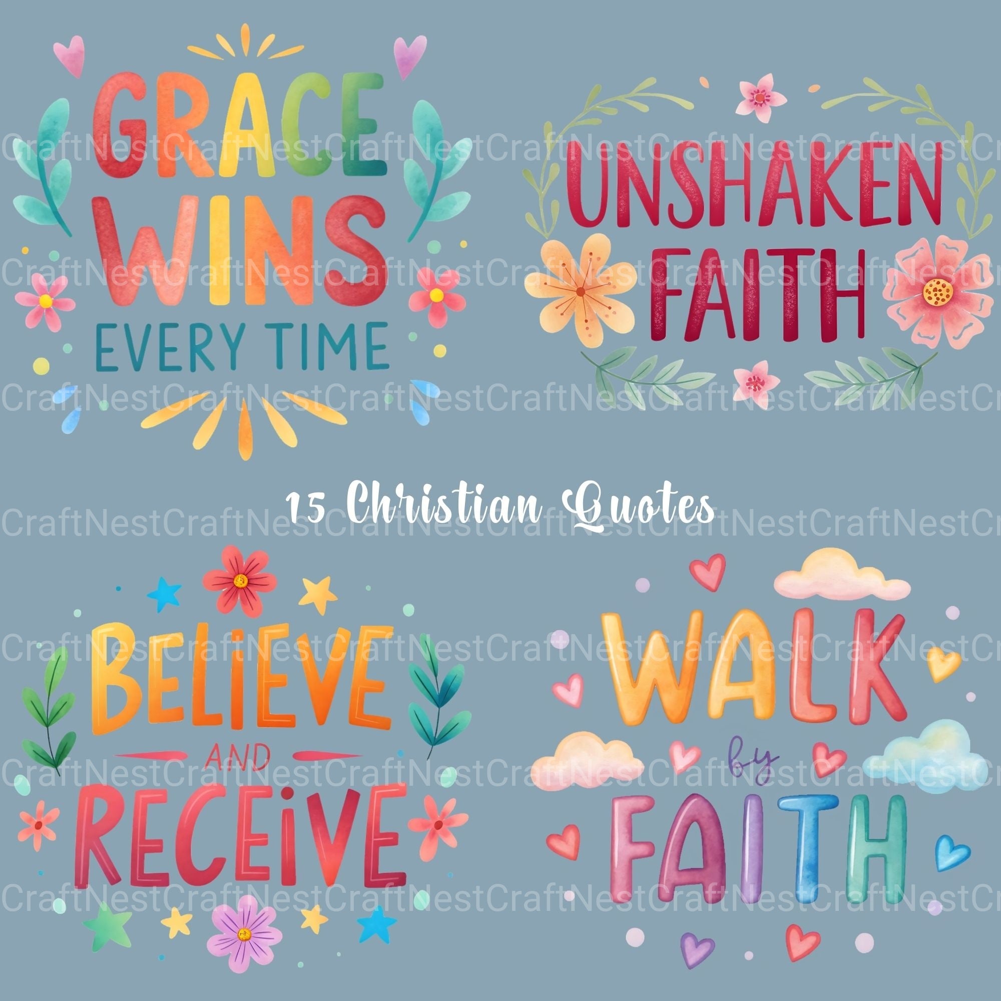 Faith Quotes Clipart Bundle - CraftNest - Digital Crafting and Art
