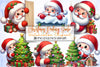 Christmas Peeking Santa Clipart Bundle