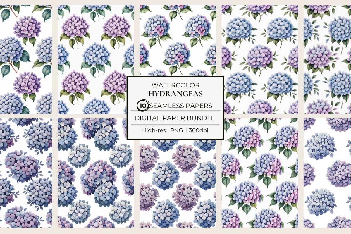 Hydrangeas Seamless Papers