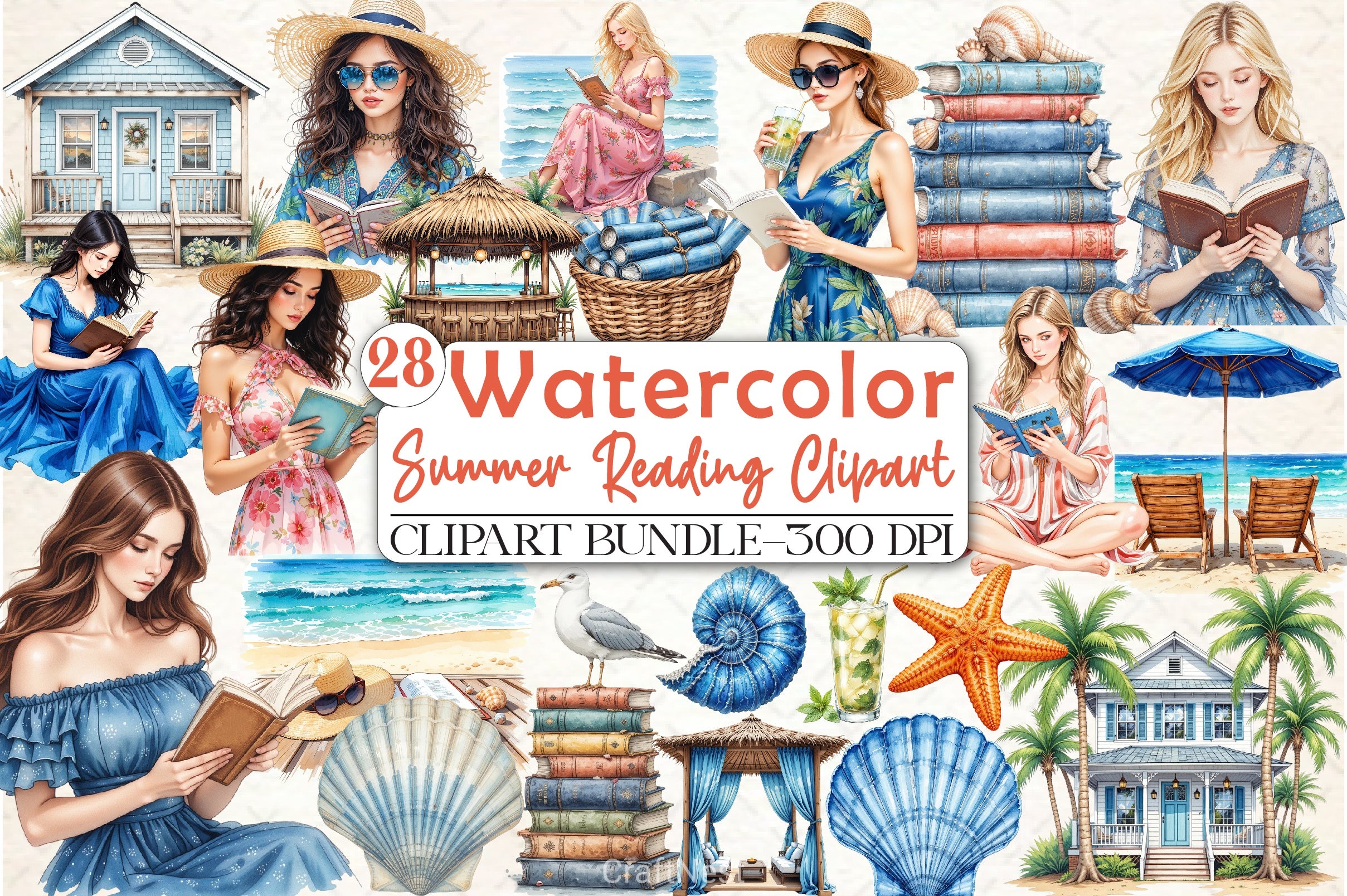 Summer Reading Clipart Bundle - CraftNest - Digital Crafting and Art