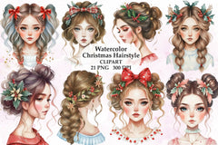 Christmas Hairstyle Clipart Bundle - CraftNest - Digital Crafting and Art