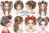 Christmas Hairstyle Clipart Bundle