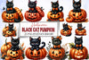 Halloween Cat & Pumpkin Clipart Bundle