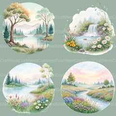 Dreamy Landscapes Clipart Bundle - CraftNest - Digital Crafting and Art