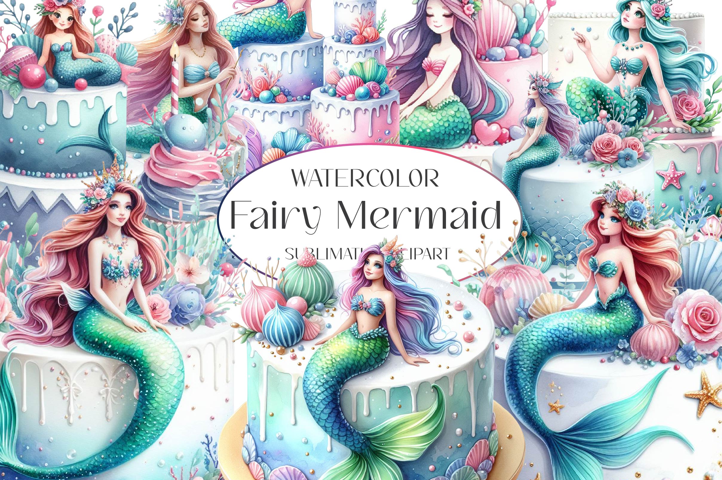 Fairy Mermaid Clipart Bundle - CraftNest - Digital Crafting and Art