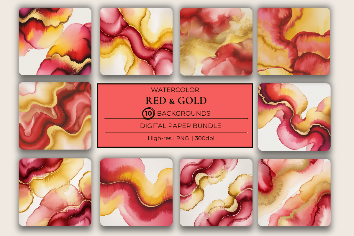 Red & Gold Background Papers