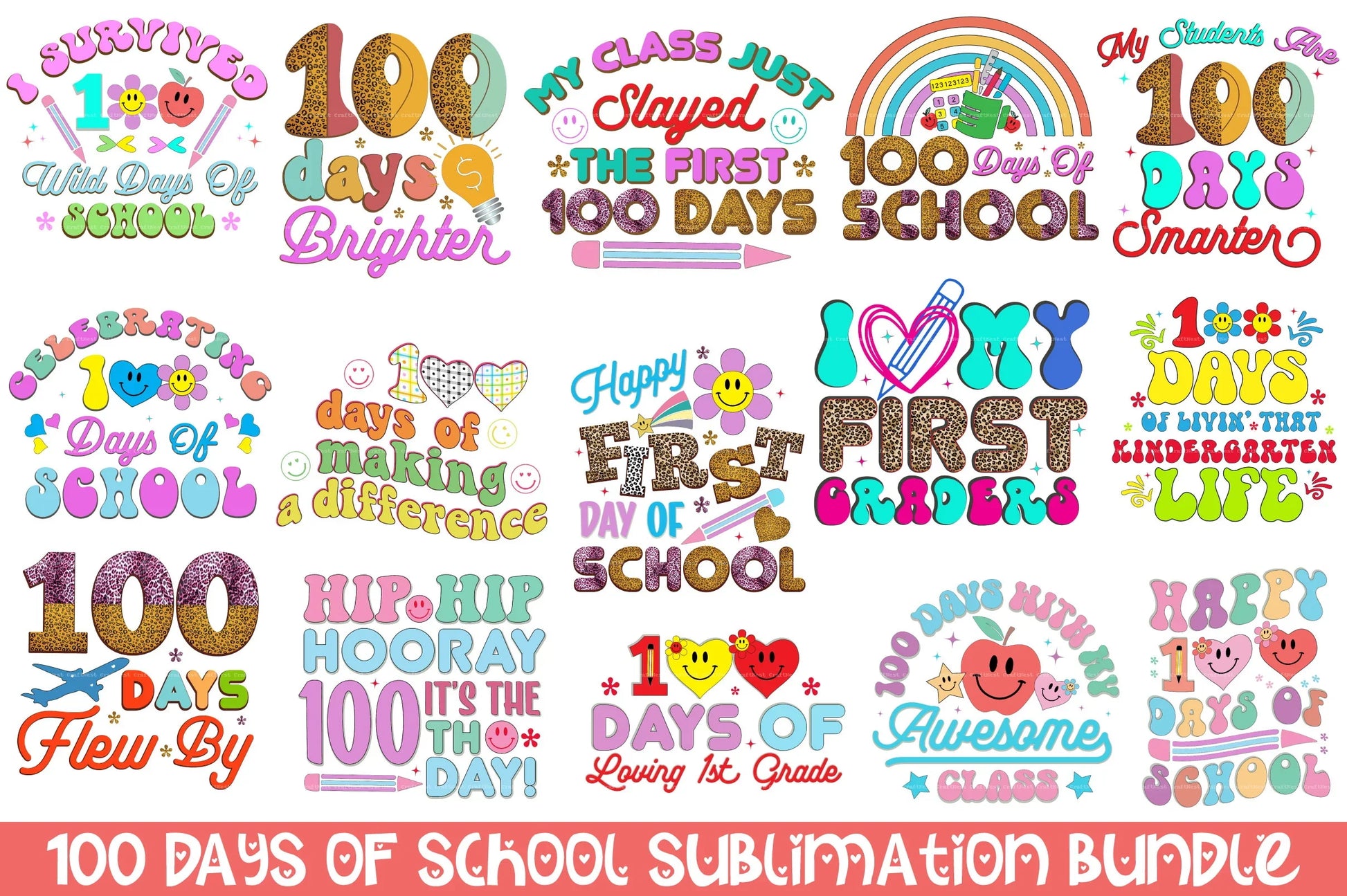 100 Days of School Clipart Bundle 99 - CraftNest - Digital Crafting and Art