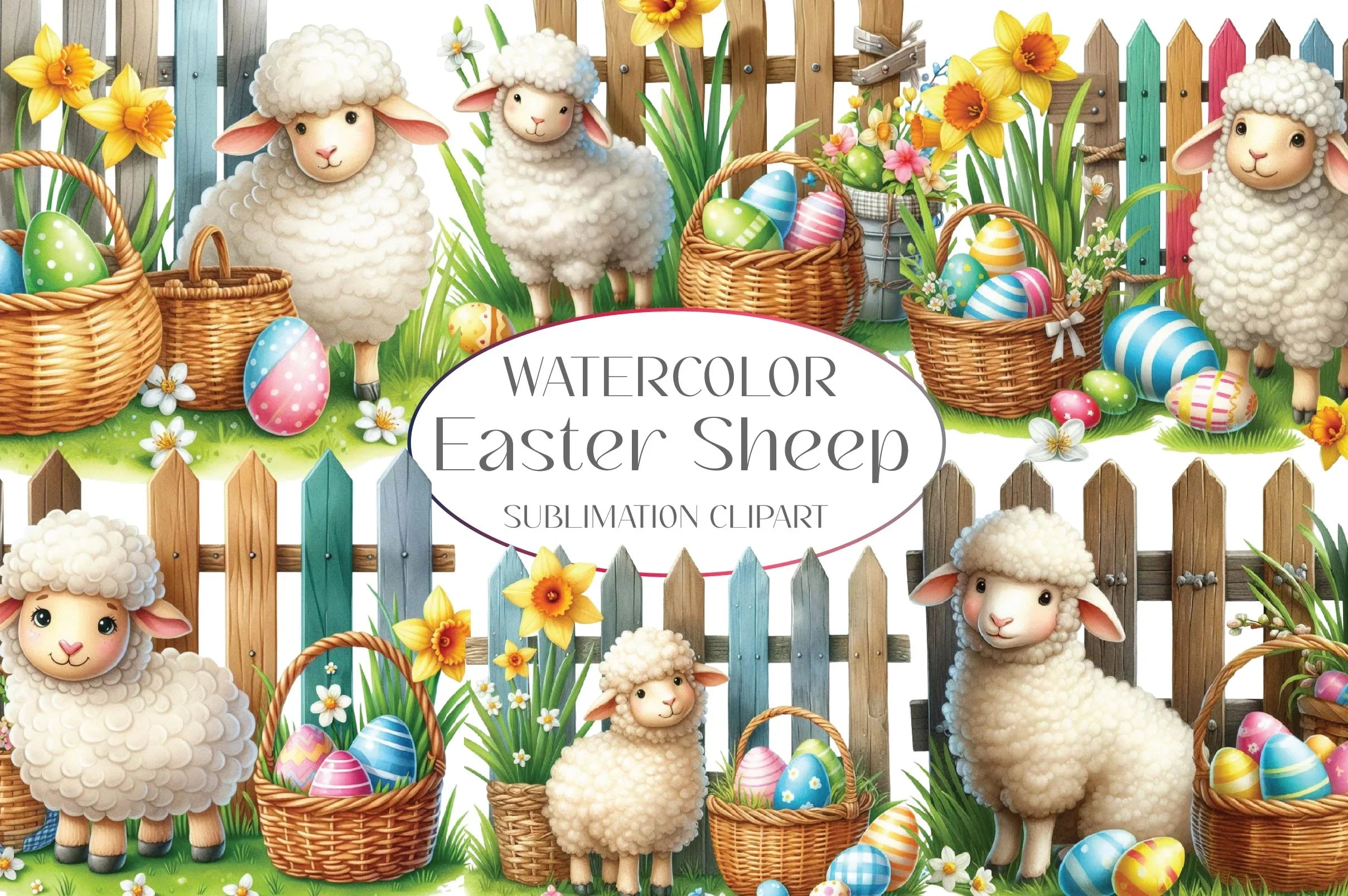 Easter Sheep Clipart Bundle 1 - CraftNest - Digital Crafting and Art