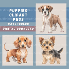 Puppies Clipart Bundle - CraftNest - Digital Crafting and Art