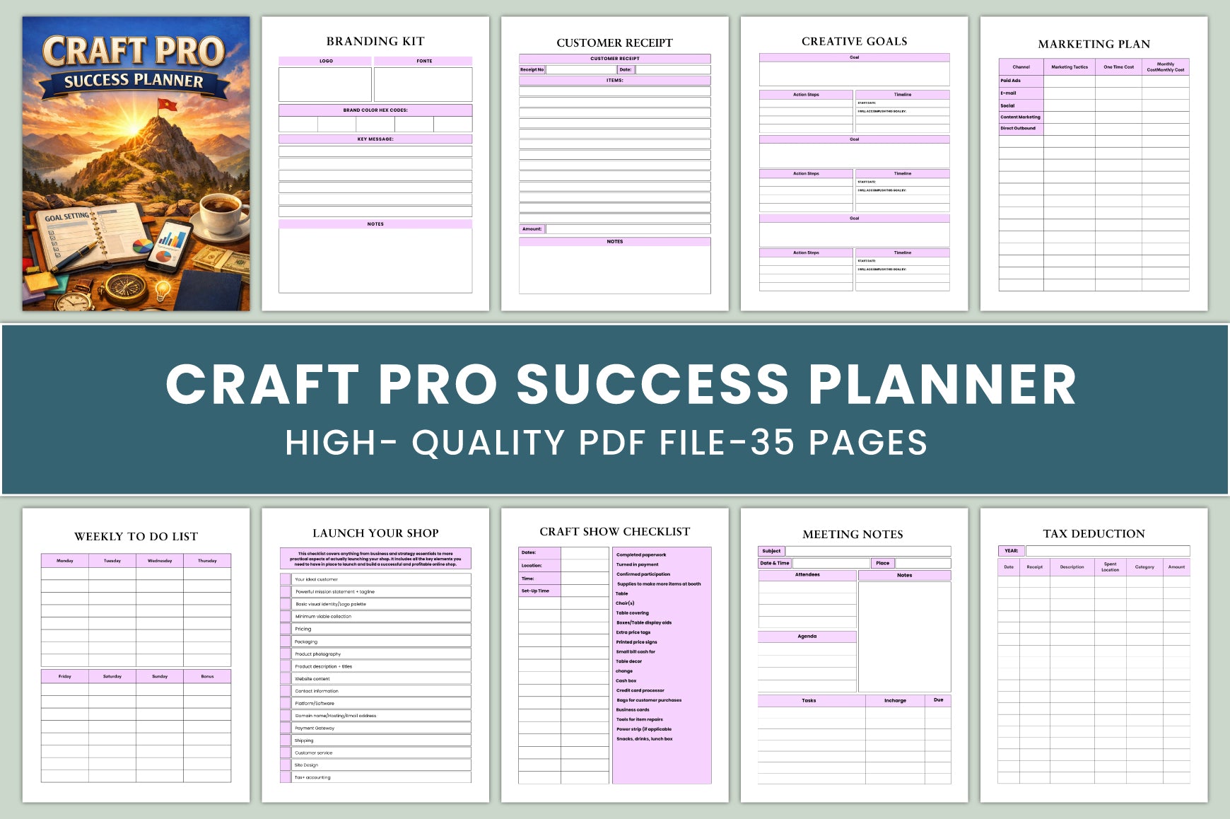 Craft Pro Success Planner