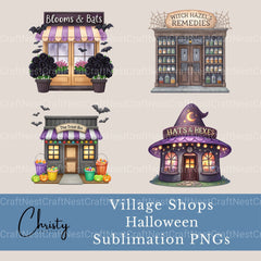 Halloween Shops Clipart Bundle - CraftNest - Digital Crafting and Art