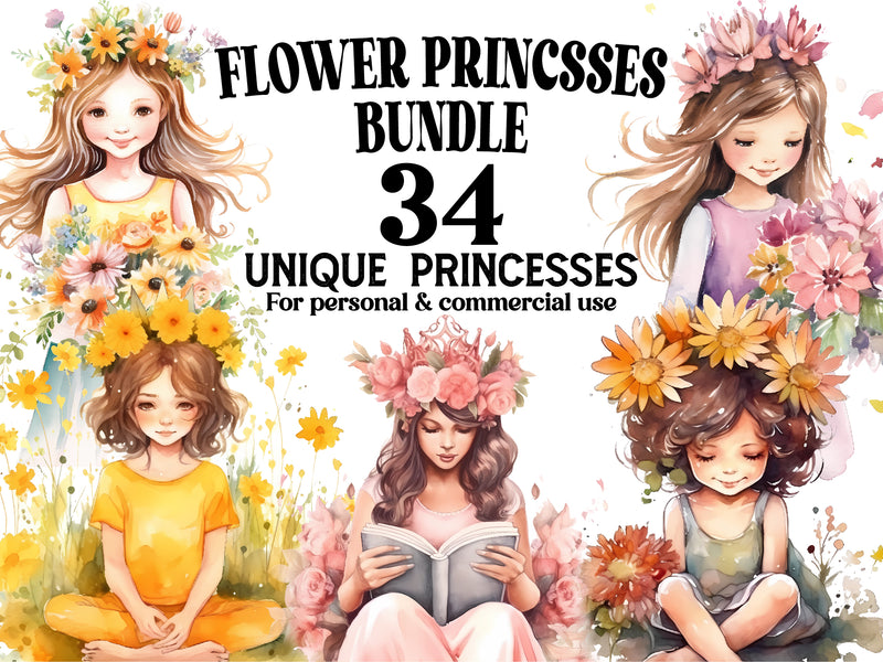 Flower Princesses Clipart - CraftNest