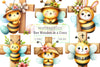 Cute Bee Wooden In A Cross Clipart Bundle