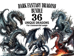 Dark Fantasy Dragons Clipart - CraftNest