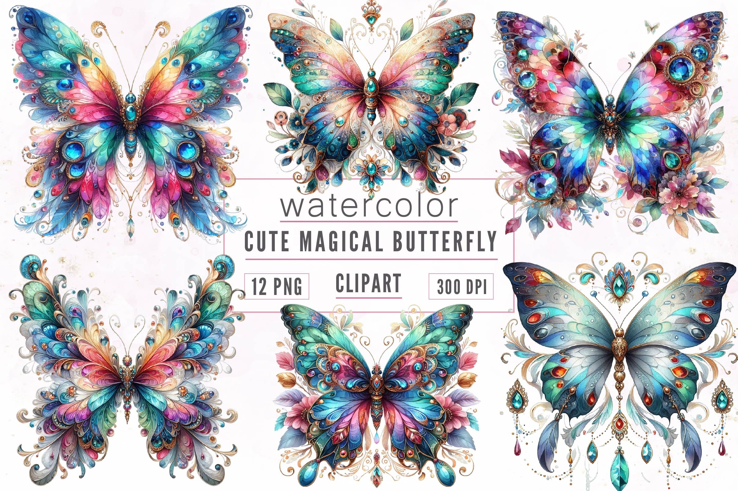 Magical Butterfly Clipart Bundle - CraftNest - Digital Crafting and Art