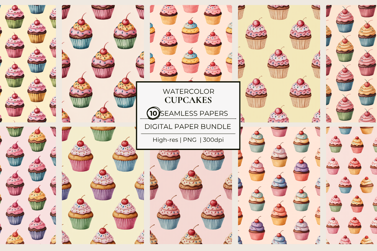 Cupcakes Seamless Papers