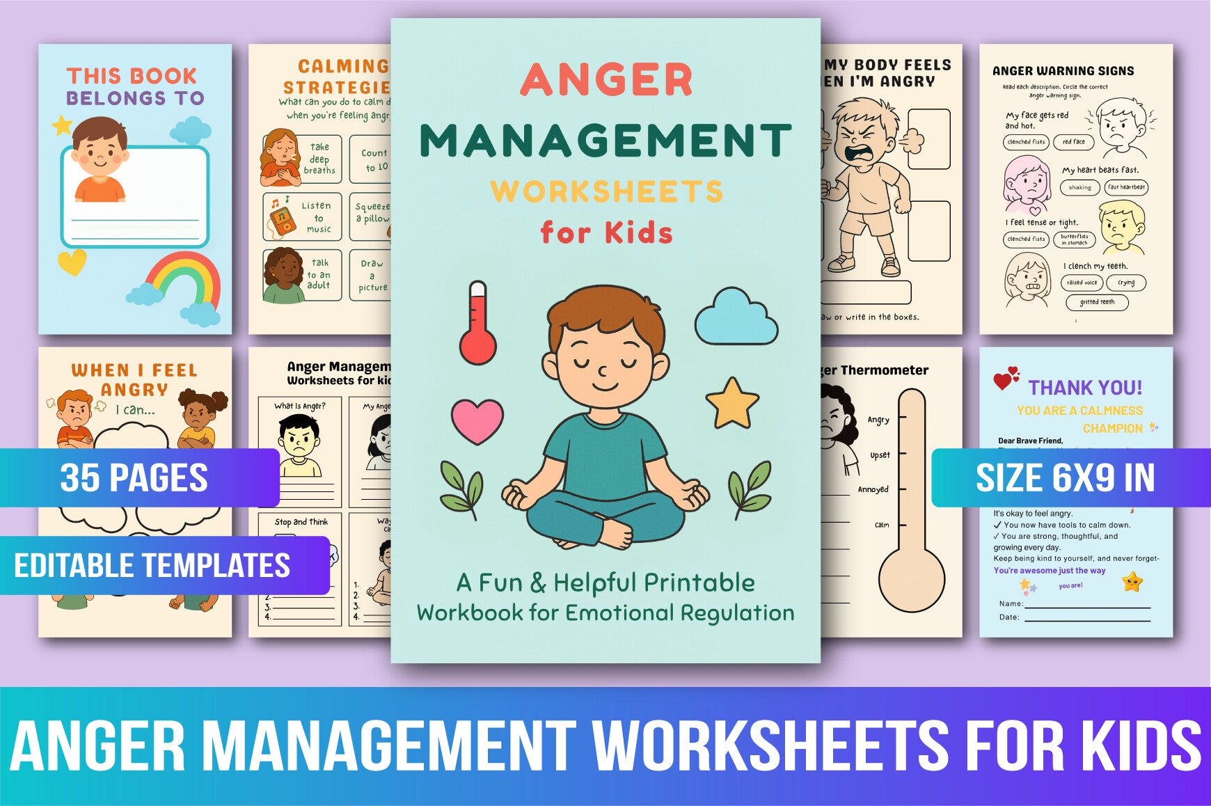Anger Management Worksheets for Kids Planner