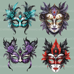 Masquerade Masks Gothic Clipart Bundle - CraftNest - Digital Crafting and Art