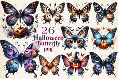 Halloween Butterfly Clipart Bundle - CraftNest - Digital Crafting and Art