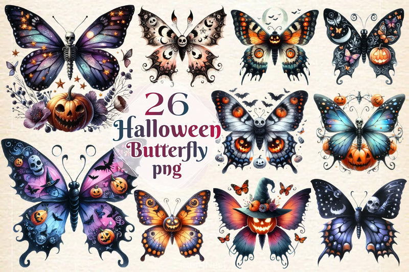 Halloween Butterfly Clipart Bundle - CraftNest - Digital Crafting and Art