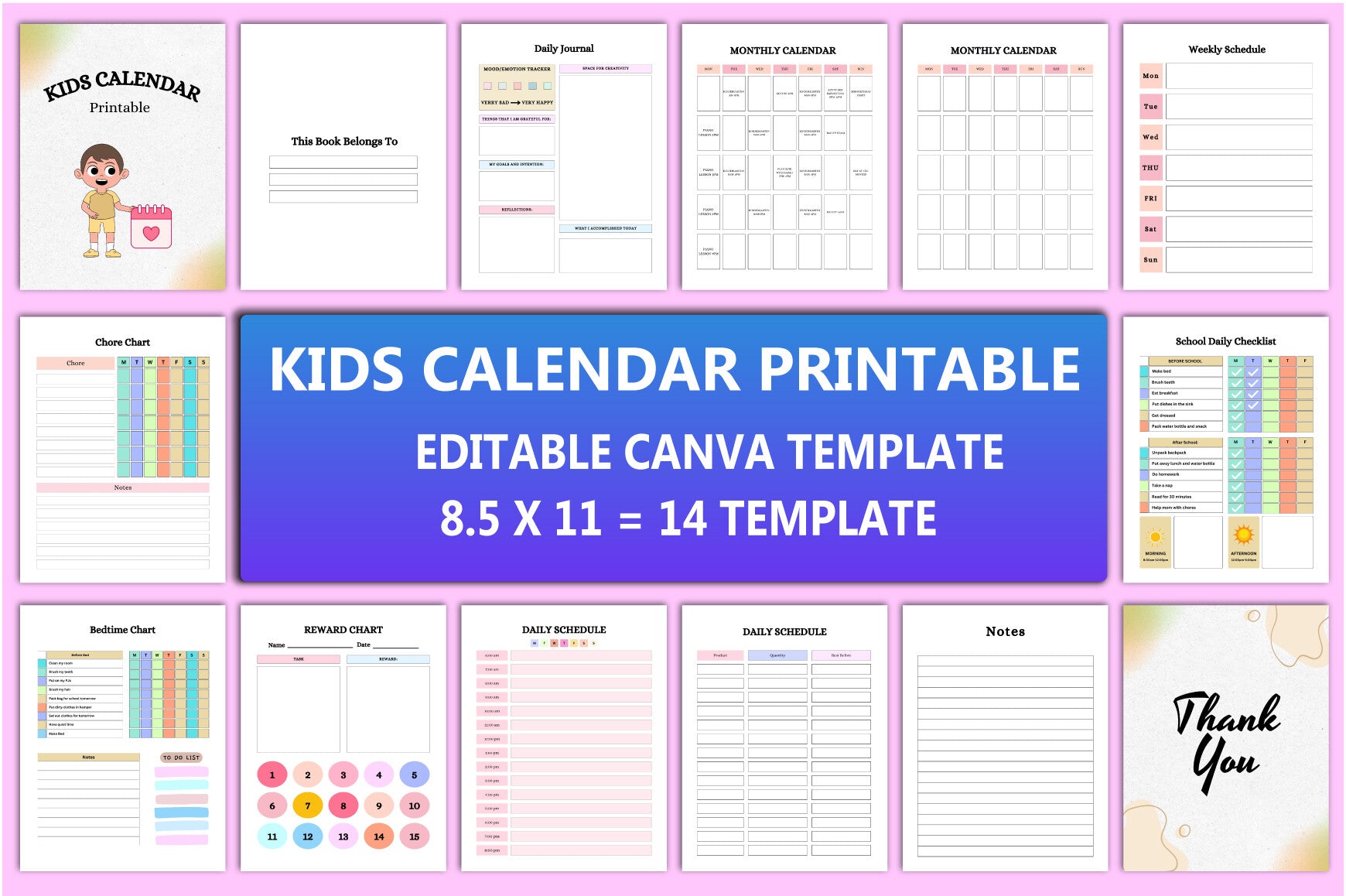 Kids Calendar Planner