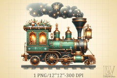 Christmas Train Clipart Bundle 4 - CraftNest - Digital Crafting and Art