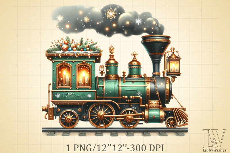 Christmas Train Clipart Bundle 4 - CraftNest - Digital Crafting and Art