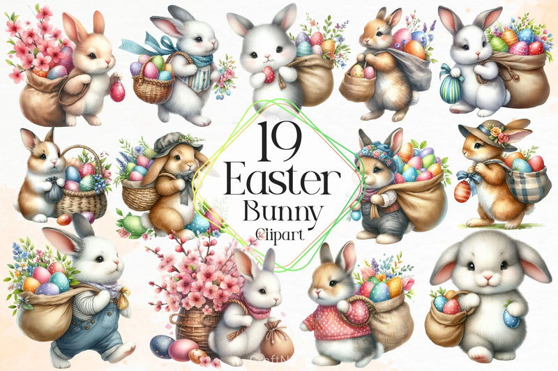 Easter Bunny Clipart Bundle 25 - CraftNest - Digital Crafting and Art