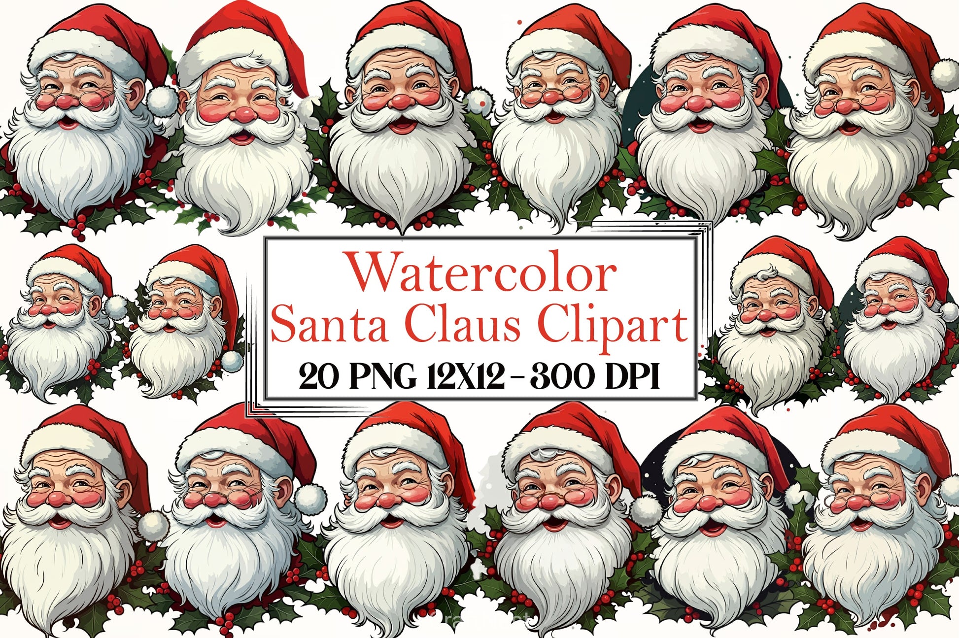 Santa Claus Clipart Bundle 9 - CraftNest - Digital Crafting and Art