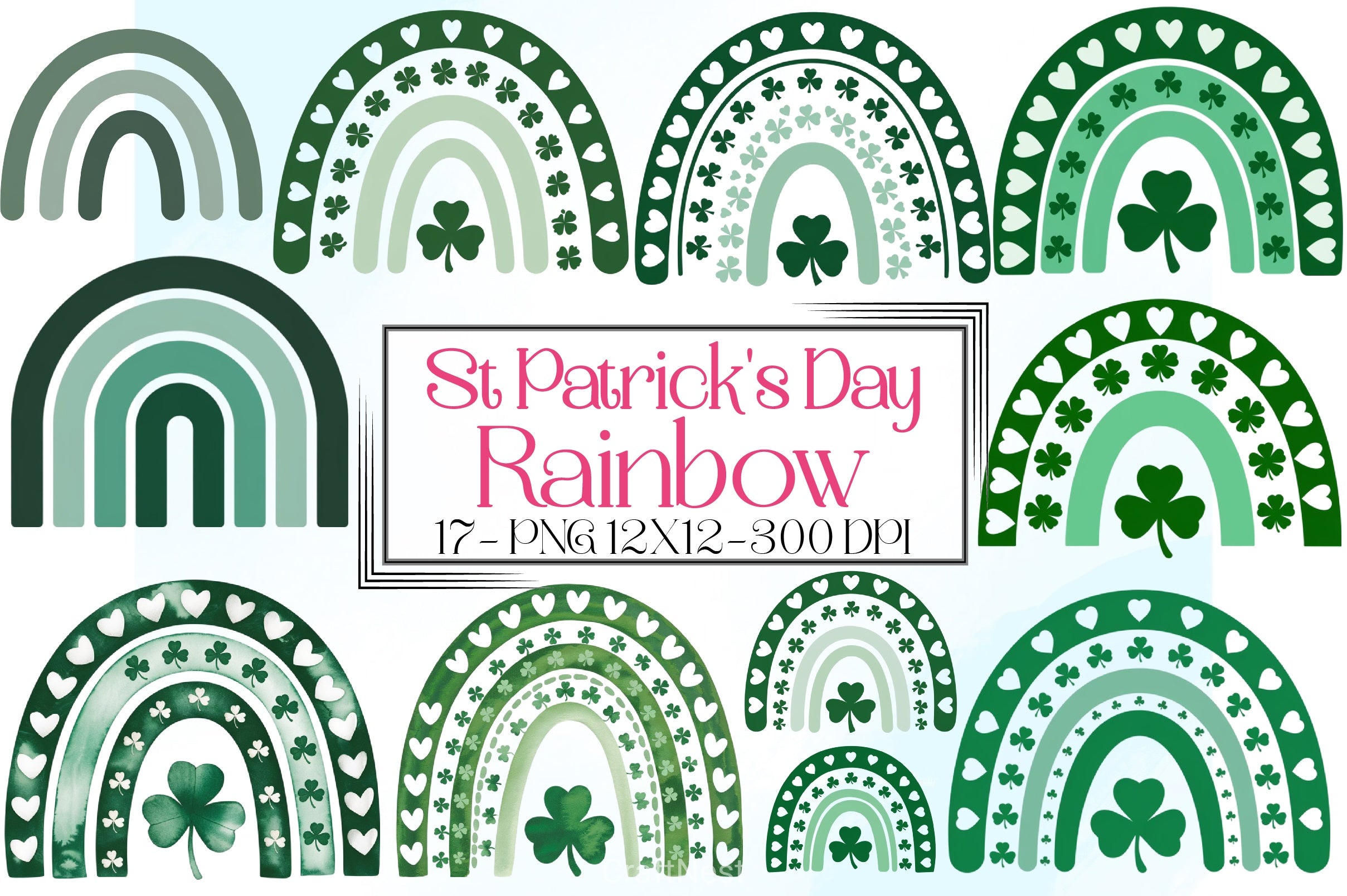 St. Patrick's Day Rainbow Clipart Bundle - CraftNest - Digital Crafting and Art