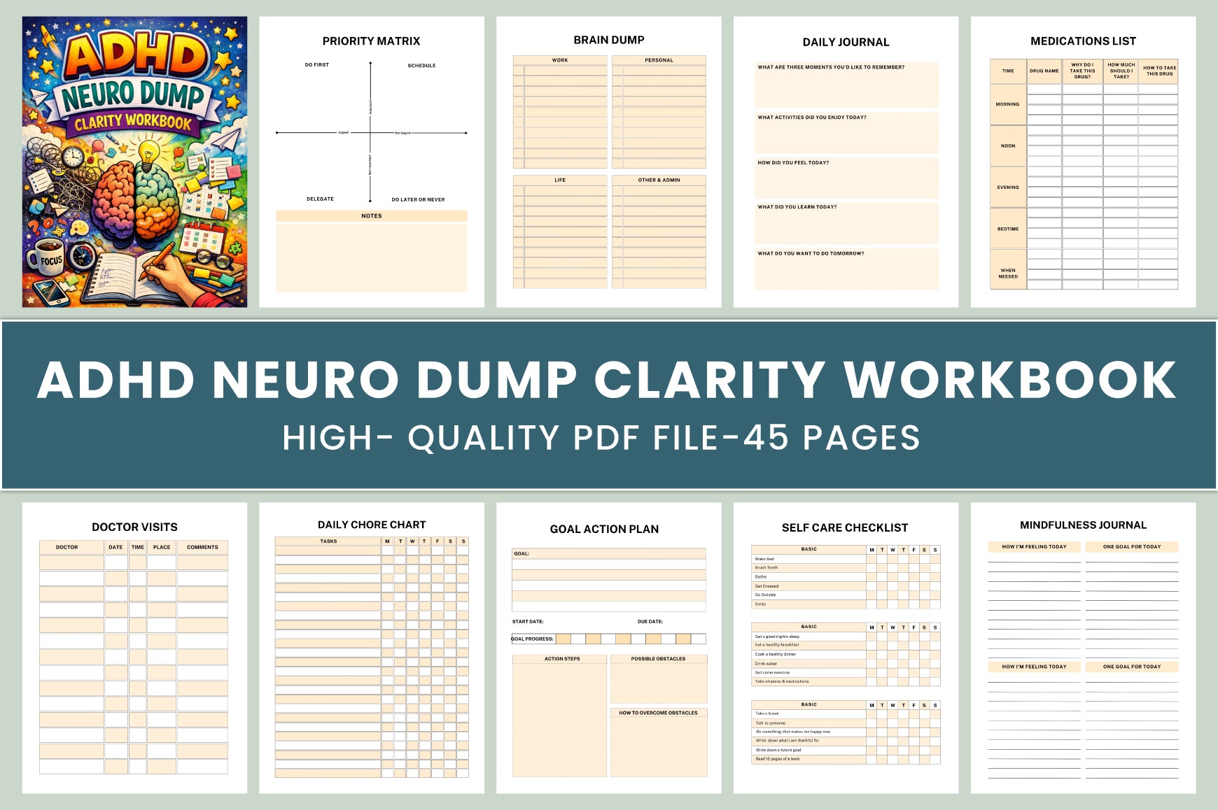 ADHD Neuro Dump Clarity Workbook