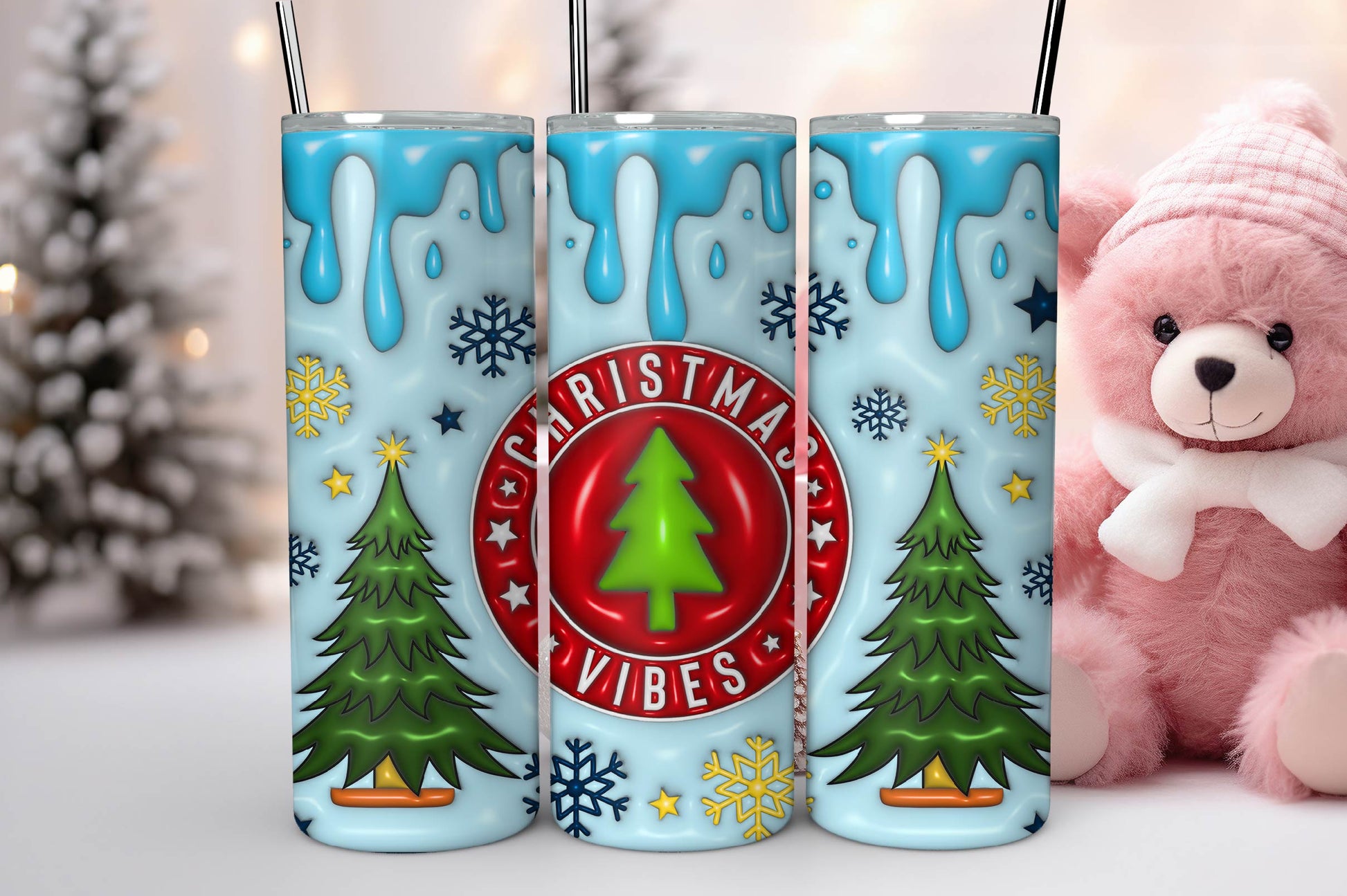 3D Inflated Christmas Tumbler Bundle 13 - CraftNest - Digital Crafting and Art