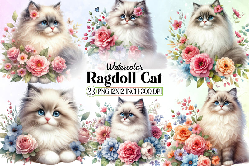 Ragdoll Cat Clipart Bundle - CraftNest - Digital Crafting and Art