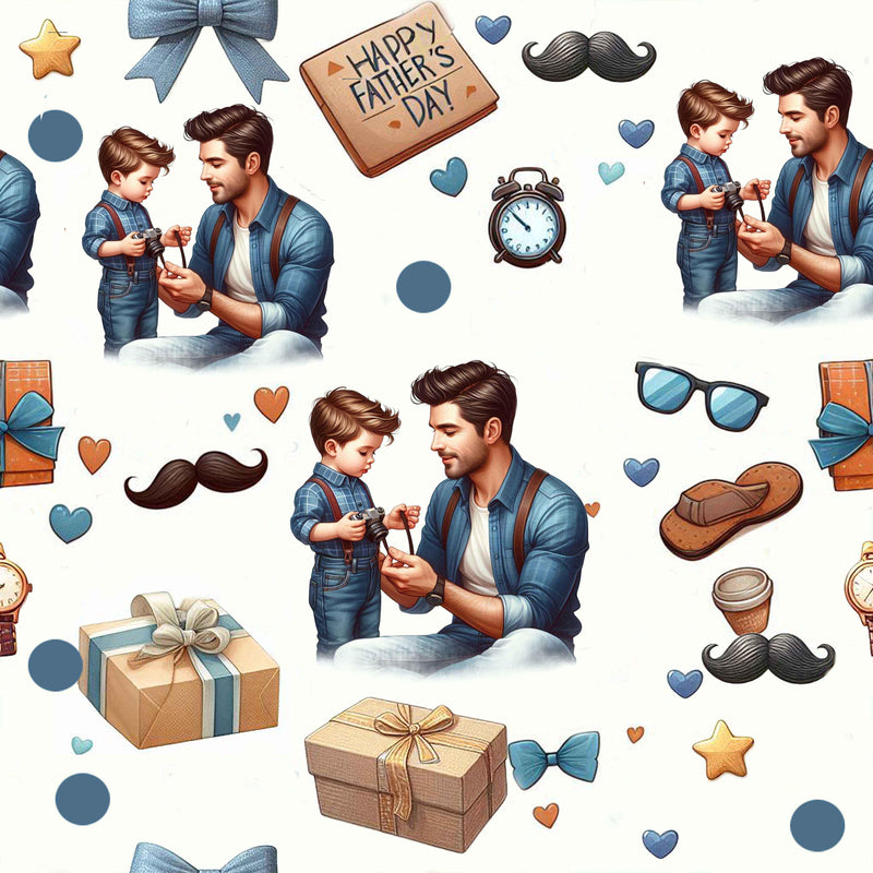 Father's Day Seamless Digital Paper - CraftNest - Digital Crafting and Art
