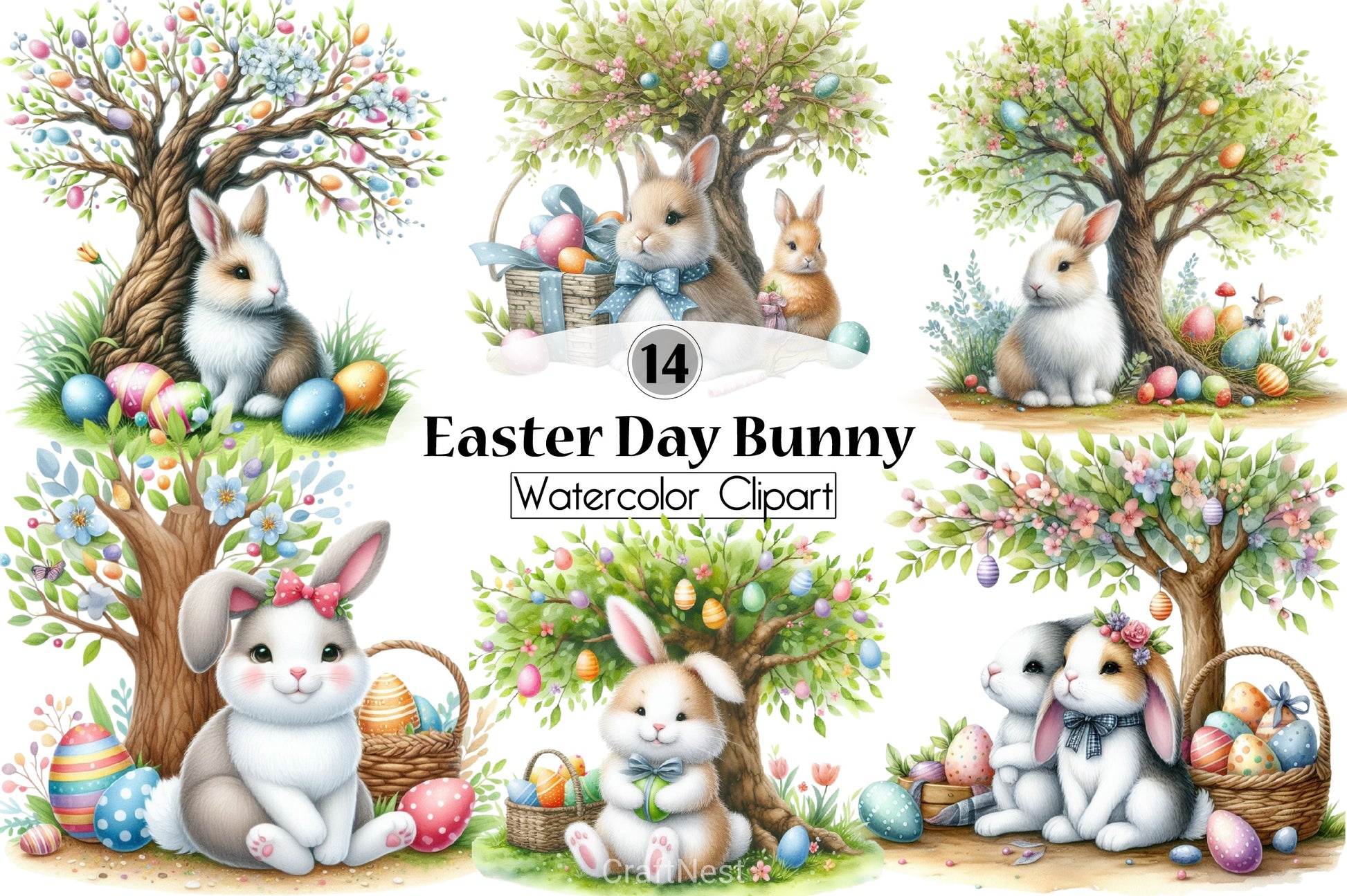 Easter Bunny Clipart Bundle 55 - CraftNest - Digital Crafting and Art