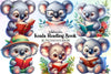 Cute Koala Reading Clipart Bundle
