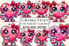 Kawaii Valentine Heart Clipart Bundle