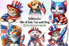 4th of July Cat & Dog Clipart Bundle - CraftNest - Digital Crafting and Art