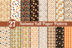 Autumn Fall Paper Pattern Clipart Bundle - CraftNest - Digital Crafting and Art