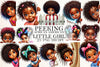 Peeking African American Girl Clipart Bundle