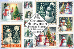 Christmas Snowman Stamp Clipart Bundle - CraftNest - Digital Crafting and Art