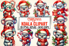 Christmas Koala Clipart Bundle 2 - CraftNest - Digital Crafting and Art