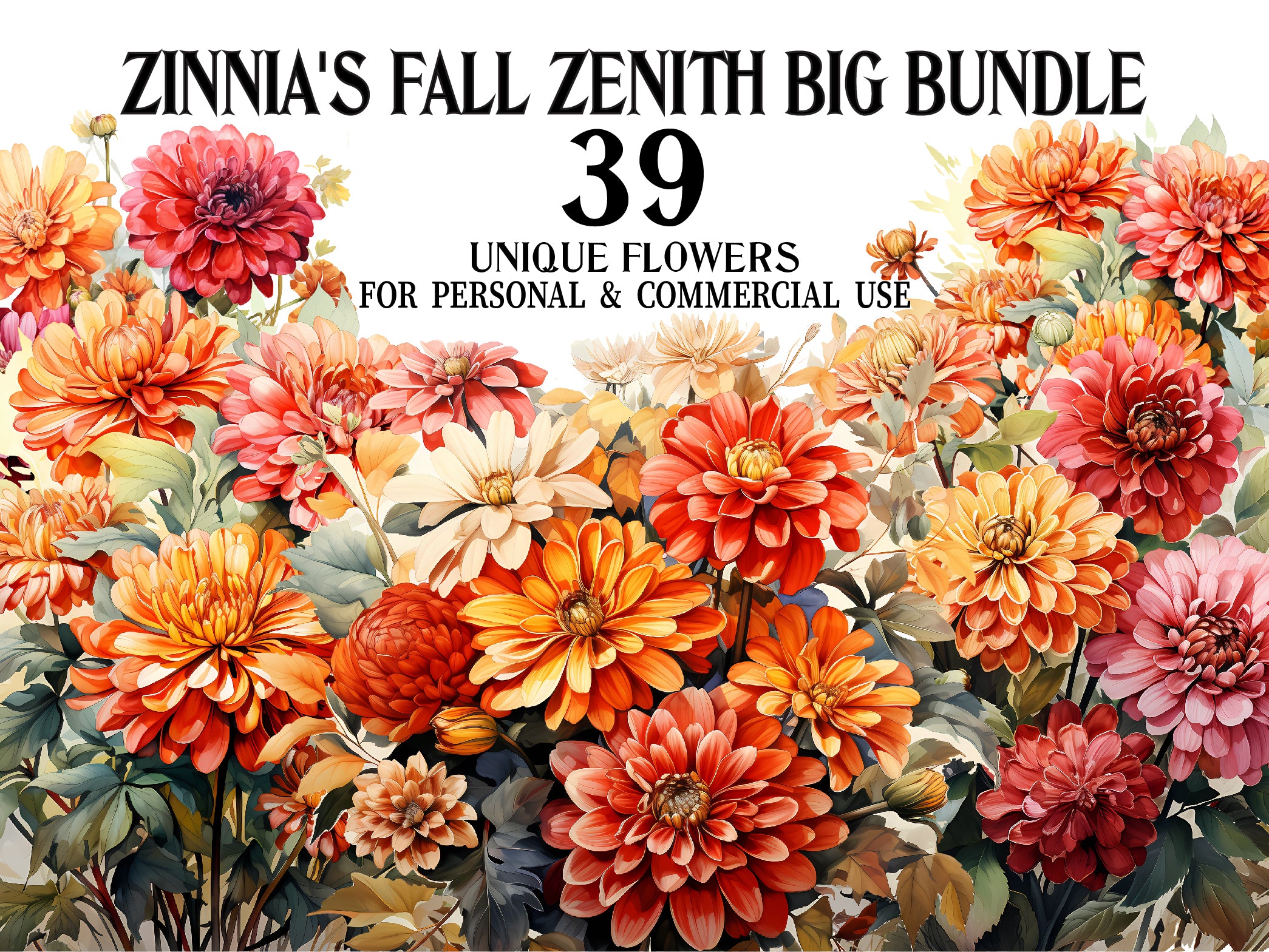 Zinnia's Autumn Zenith Clipart - CraftNest