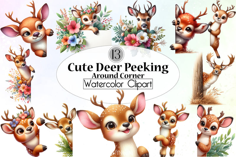 Cute Deer Clipart Bundle - CraftNest - Digital Crafting and Art