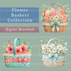 Flower Baskets Clipart Bundle